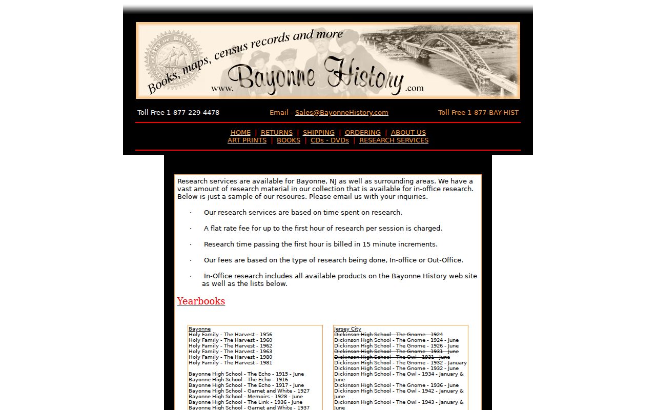 Bayonne city directory holdings listed by independent Bayonne History